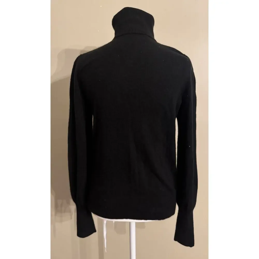 Lauren Black Label Washable Cashmere Turtleneck Sweater Preppy Size S - Picture 2 of 3